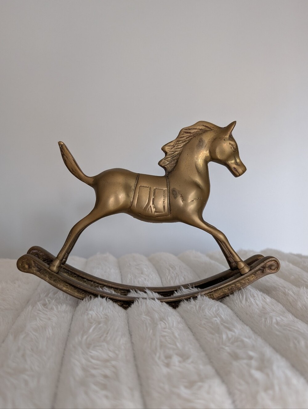 Vtg Brass Rocking Horse
